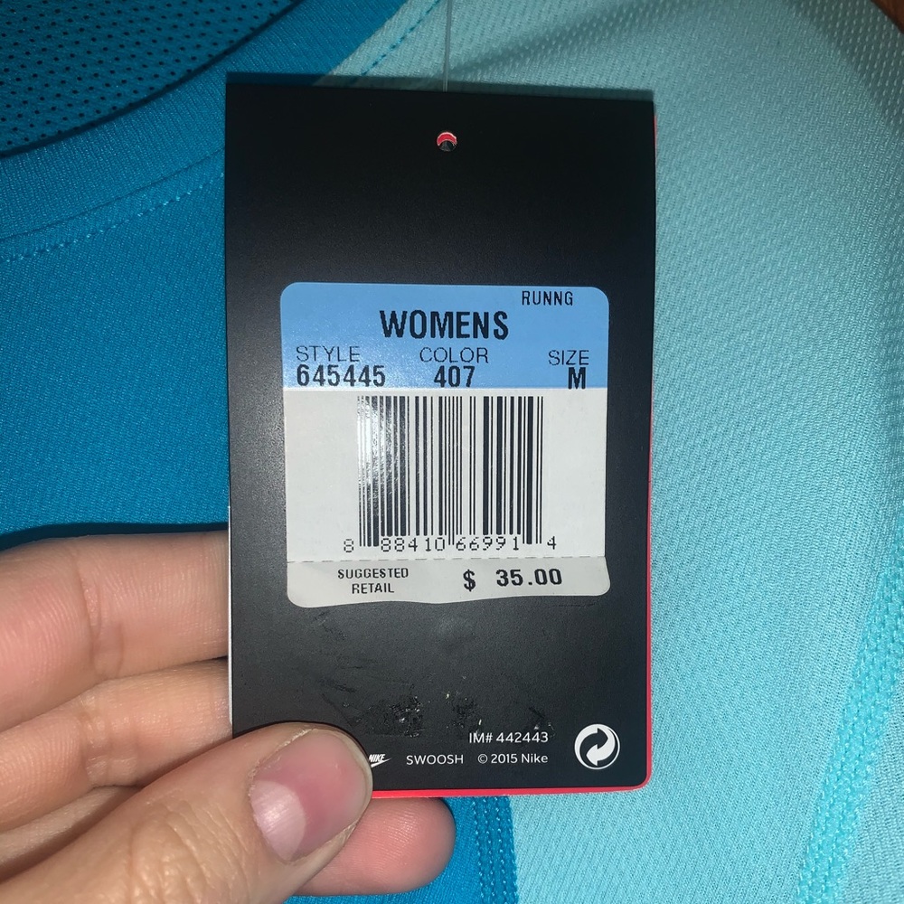 blue Nike dri-fit running long sleeve shirt - Picture 2 of 3